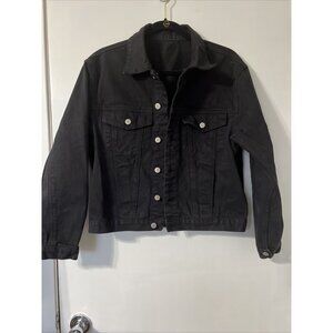 J. Galt John Galt Women's Sz Small Black‎ Denim Jean Jacket - Y2K